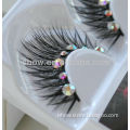 fashion style, high quality pure handmade real Siberian mink eyelash decorated wiht crystals